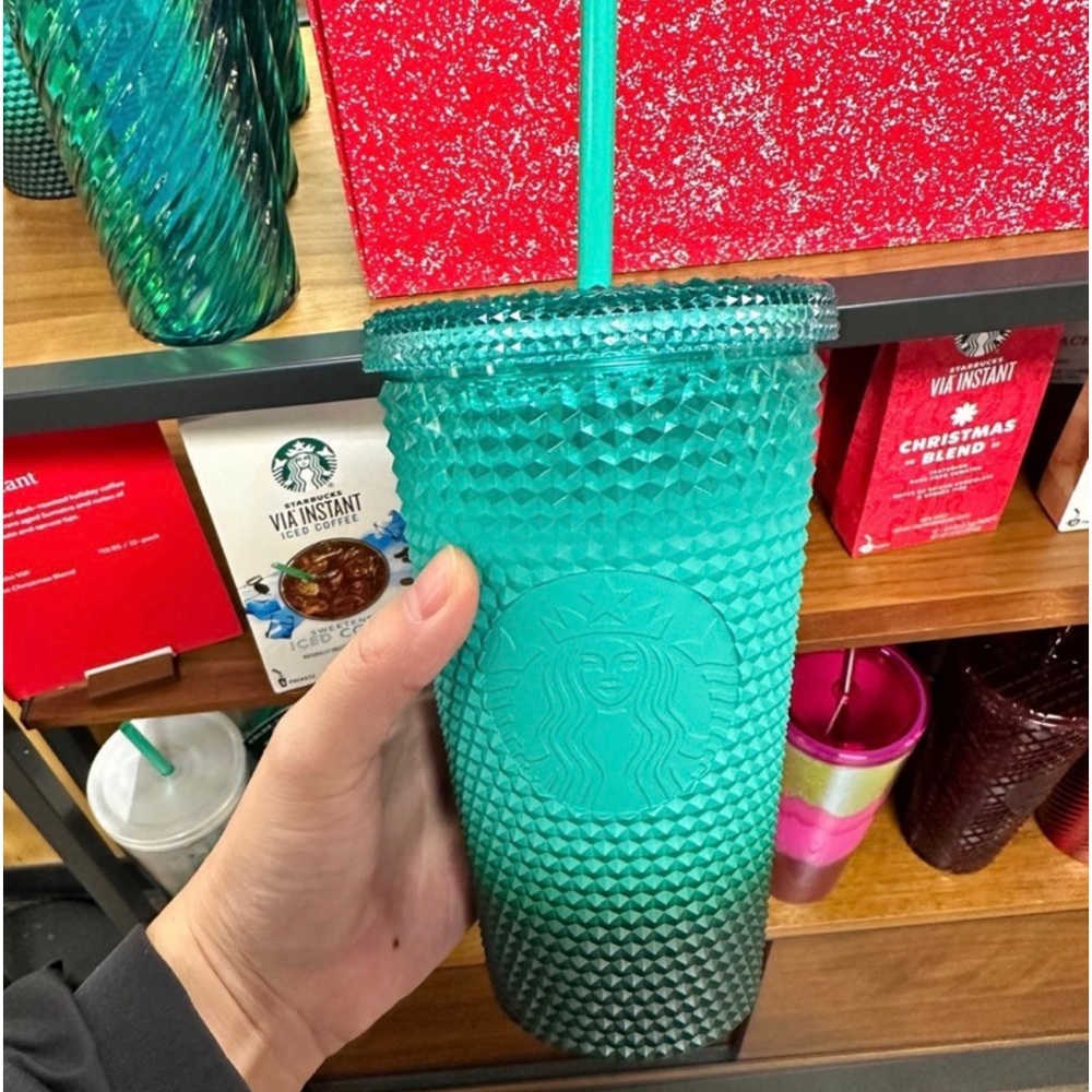 Starbucks Ombre Green Studded Cup Tumbler Cold Gradient 16oz Grande New 2022